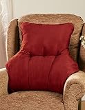 Faux Suede Back Rest Lumbar Support Cushion Wine