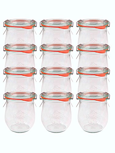 8er Set Weck Gläser 220 ml Tulpengläser inkl 8 Frischhaltedeckel Einkochringe Klammern Glasdeckel Einmachgläser Sturzgläser Weckgläser