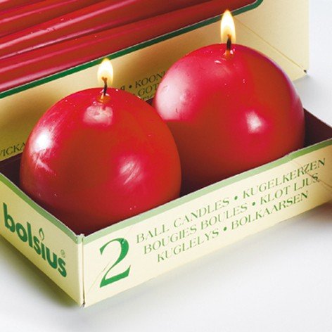 Preisvergleich Produktbild Bolsius Wine Red 2 Ball Candles.