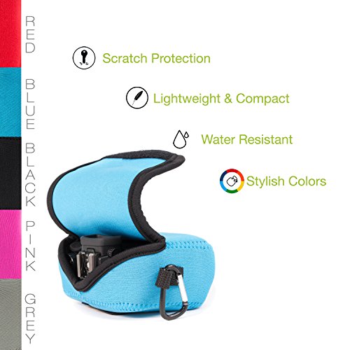 MegaGear MG683   tui avec Mousqueton en N  opr  ne pour Appareil photo Canon PowerShot G5 X Bleu