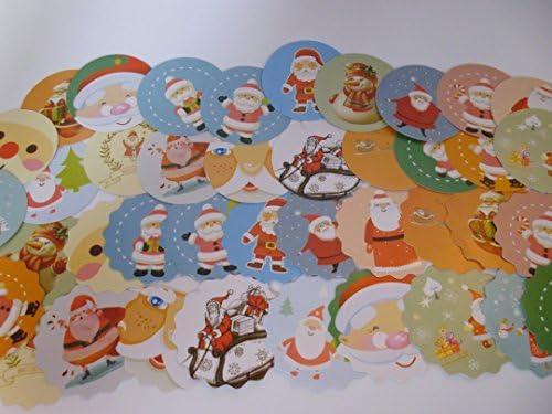 Cool Blue Santa Korean Christmas Stickers ~ Envelope seals presents crafts scrapbook