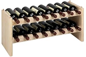 Piushopping Cantinetta componibile portabottiglie vino in legno di pino naturale 16 postazioni per modulo dimensione cm 69x27xh30