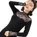Produktbild hippolo Frauen Winter Bambus Faser Verdickte Plus Kaschmir high-collar Spitze Thermo-Unterwäsche Body Slim Passform Damen Warm Unterwäsche One Size schwarz Einheitsgröße