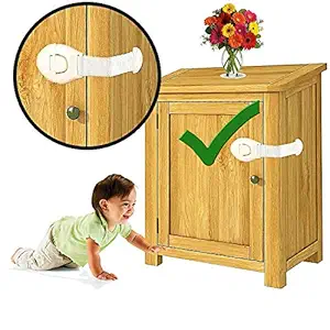 RKPM HOMES Child Baby Toddler Infant Safety Lock for Drawer Fridge Cabinet etc, 8 - Pieces, White