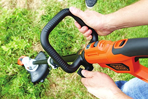 Black+Decker 18V 4.0Ah Akku-Rasentrimmer, Motorsense, Rasenkantenschneider mit Führungsrad, 30cm Schnittbreite, STC1840, schwarz orange - 9