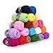 Produktbild Kurelle Stickgarn Buntes Strick Garnknäuel Packung, Acryl Garn für Stricken, verschiedene Farben Wolle Set Baumwolle Perfekt für jedes Häkel und Strickprojekt - 20 Farbe 25g pro Farbe - 40 Meter