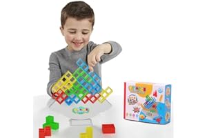 Hodlvant Tetra Tower Balance Game, Stacking Blocks Games for Kids & Adult, Balancing Swing Stacking Fun Toys, Tetra Tower Balance Game, Travel, Parties,Team Building Blocks Board Game(48Pcs)