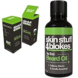Skin Stuff 4 Blokes Beard Oil 100% Natural Beard Shampoo, Wash & Conditioner Infused With Jojoba, Argan oil & Tea Tree, UK Made Softening & Moisturising 50ml