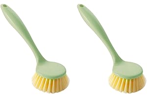 Okaywork Lot de 2 Brosse à Vaisselle Brosse Vaisselle avec Poignée en Bambou,Brosse Vaisselle Bois Brosse Nettoyage Brosse à Récurer pour Nettoyage des Plates, Casseroles Éviers de Cuisine