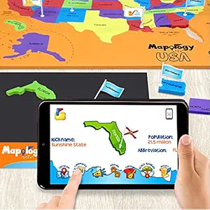 Imagimake Mapology USA AR - Augmented Reality Educational Toy and Interactive Learning Aid for Boys and Girls - STEAM Toy