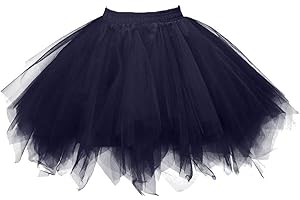 NAJZYBA Tüllrock Dunkelblau Damen Karneval Klassisch Elastisch Kostüm Tüllrock 50er Tütü Rock Kurz Ballett Unterrock Crinoline Petticoat Tutu