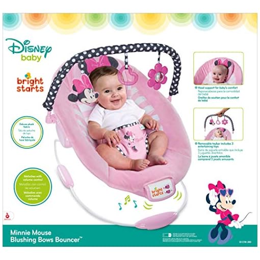disney baby minnie mouse blushing bows swing from bright starts