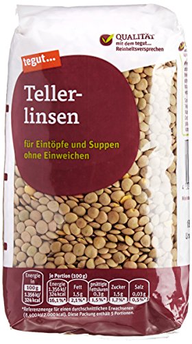 Preisvergleich Produktbild Tegut Tellerlinsen, 500 g