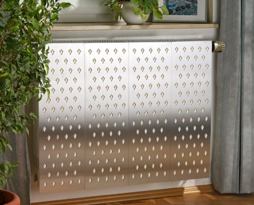 M&M Heizkörperverkleidung aus Edelstahl, 80cm lang, 63 cm hoch, für Heizkörper bis 11 cm Dicke - 2