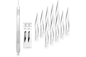 ‎MAY Set - 10 Stück Skalpellklingen Figur 11 aus Karbonstahl - Ersatzklingen einzeln steril verpackt + 1 x May - Skalpell-Halter - 21 cm lang - Edelstahl