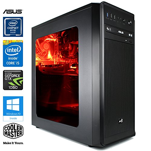 SNOGARD Gaming / Multimedia COMPUTER | Quad-Core! Intel® Core i5-7400 4x 3000MHz | 8096MB DDR4 | 2000GB HDD | 3GB ASUS NVIDIA GeForce GTX1060 PCIe 3.0 mit DirectX12 Technology | USB3 | ASUS Mainboard | Dual Layer DVD-Brenner | 7+ USB-Anschlüsse | Spiele PC