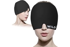 WILD+ Migraine Relief Cap, Cold & Hot Therapy Gel Headache Relief Cap, Reusable Cold Compress Head Wrap Headache Hat for Migraine, Migraine Ice Cap Used for Sinusitis/Tension/Puffy Eyes（Unisex）