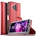 Produktbild KuGi HOMTOM HT70 Hülle, HOMTOM HT70 Wallet Case, Brieftasche Case Hülle PU Kunstleder Flip Case mit Standfunktion Kartenfächer und Bargeld für HOMTOM HT70 Smartphone.Rot