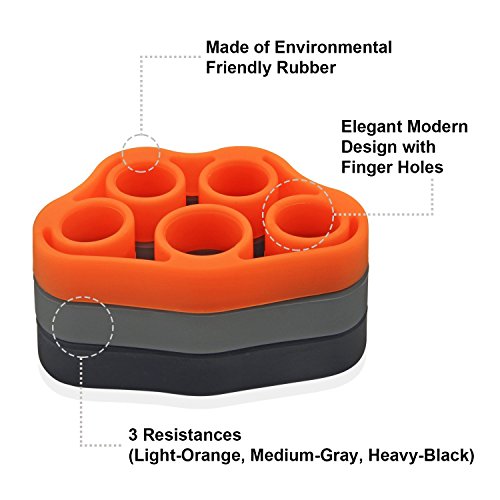 PROCIRCLE Handgreifer Strengthener & Finger Stretcher – Krafttrainer für Unterarmübung, Gitarrenfinger-Verstärker und Klettern – 3 Wahl - 5