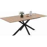 IDMarket - Table à Manger Extensible Rectangle Alix 6-10 Personnes Bois et Noir 160-200 cm