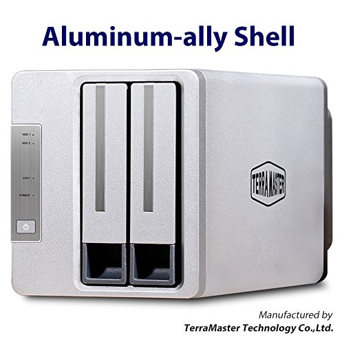 TerraMaster F2-220 2-Bay NAS Drive Enclosure Intel Dual Core 2.41GHz 2GB RAM PLEX DLNA Media Server Personal Cloud Storage Support RAID0/1/JBOD/SINGLE(Diskless)