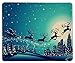 Produktbild Stitched Edges Mouse Pad Santa Claus Driving Reindeer and Blue Starry Sky Design for Mouse Pad 11.8"x9.8"(300mm x 250mm)-White Edge