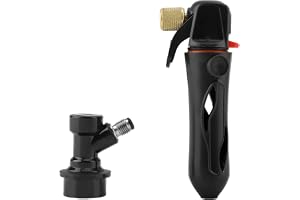 BAFOVY Keg Charger CO2 Injektor Handhållen Ball Lock Fatöl Dispenser | Högstyrka Plast, Mässingsventil, 16g CO2 Kompatibel, Fickstorlek, för Hemgjord Cornelius-fat, Resor, Picknick, Fest