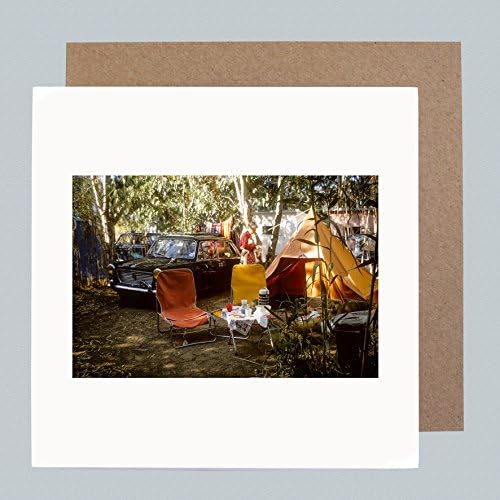 Happy Campers - Vintage Retro Blank Greeting Card - Nostalgia Birthday Card For Outdoor Person 1960's Vintage Camping