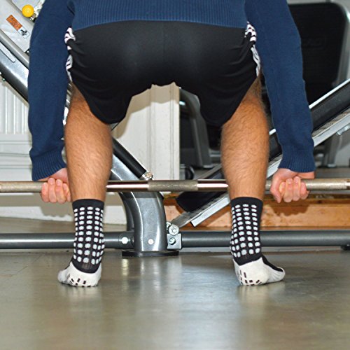 Rutschfeste Fußball-Socken, rutschfeste Sport-Socken, mit Gummi-Noppen, im trusox-/tocksox-Stil, hohe Qualität, für Basketball, Fußball, Wandern, Laufen, erhältlich in weiß, schwarz, rot, blau schwarz schwarz UK 5.5 – 11 - 4