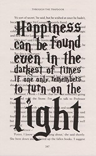 Art Print Harry Potter Dumbledor Quote Print on Book Page from Philosopher Stone