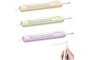 GIDWRIY 3 Pezzi Infila Ago e Scucitore 2 in 1 Needle Threader Seam Ripper,Infila Ago e Scucirino,Facile Infila Ago Macchina Taglia e Cuci,Infila Aghi per Cucire A Mano,Infila Ago per Fili da Ricamo