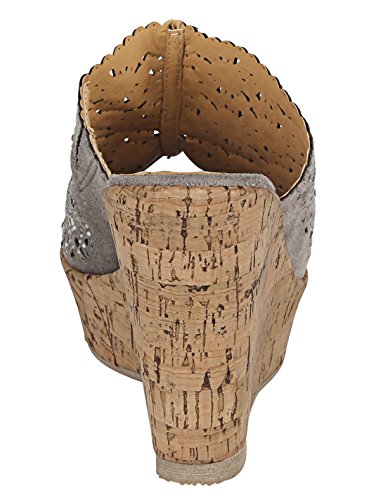 Damen Keilpantolette mit ornamentartigen Durchbrüchen by Liva Loop - 3