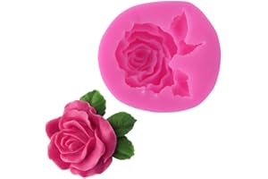 Hemore Flor Rosa Grande de Silicona Molde Utensilios decoración Fondant Galletas 3D Molde jabón Molde Chocolate