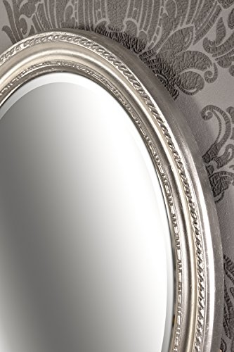 Spiegel Wandspiegel oval antik silber DUNJA 47 x 37 cm - 4