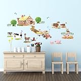 Decowall DW-1407 Pony Club & Bauernhof Tiere Wandsticker Wandaufkleber Wandtattoo Kinderzimmer - 3