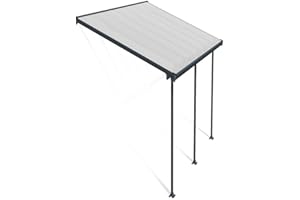 Palram Canopia Pergola Patio Cover Feria 3x4.25 Aluminum structure for Year-Round Use - Grey