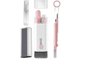 DING YONGLIANG Reinigungsbürste für Tastatur,Keyboard Cleaner,7 in 1 Keyboard Cleaning Brush Kit，für Airpods Pro, Multifunktionales Reinigungsset für Kopfhörer, Tastatur, Laptop, Telefon, PC-Monitor (Rosa)