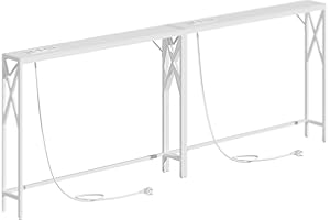 ‎MAHANCRIS MAHANCRIS Konsolentisch mit Ladestation, Eingangstisch, Schmaler Konsolentisch, Flurtisch, Ausstellungstisch, Beistelltisch für Wohnzimmer, Flur, Weiß ACTWT151UE01S2