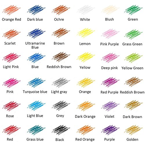 Buntstifte Set, 36 Brillanten Farben Bleistift Set mit Leinwand Roll-up für Kinder & Erwachsene - 4