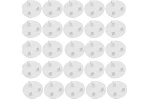 ENZYLUXE 25Pack UK Plug Socket Covers White Baby Home Safety Outlet Covers Child Proof Plug Socket Protectors Guards Caps to Prevent Electric Shock(Size:25Pack)