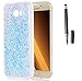 Produktbild Samsung Galaxy A7(2017)/A7(2017)Duos Hülle mit Schwarz kapazitive Feder,ISENPENK Ultra Slim Silikon Soft TPU Crystal Clear Transparent Bling Bling Pailletten Glitzer Case,Wasserdicht Shockproof Anti Slip Stoßfest Protection Durchsichtig Handyhülle,Thin Silicon Glitter Shinning Cover Bumper Schutzhülle Tasche für Samsung Galaxy A7(2017)/A7(2017)Duos 5.7Zoll-[blau]+Schwarz kapazitive Feder