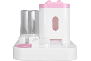 TITA-DONG Pet Feeder, Automatic Cat & Dog Feeder and Water Dispenser, 2L Food, 1L Water, Modern Design, Pink