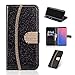 Produktbild Artfeel Leder Brieftasche Hülle für Samsung Galaxy S9 Plus, Bling Glitzer Kristall Strass Flip Handyhülle mit Kartenhalter,Luxus Diamant Magnetverschluss Bookstyle Stand Hülle-Funkeln Schwarz