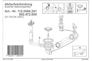 FRANKE KITCHEN SYSTEMS Ab- und Überlaufgarnitur für die FRANKE Euroform EFX 682-E und EFG 682-E Einbauspüle / Ablaufgarnitur / Ersatzteil