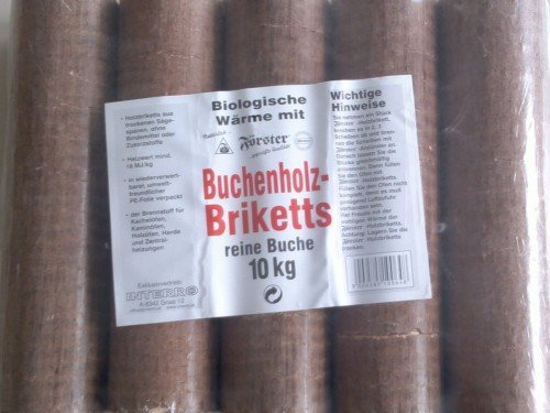 2 x 10kg Holzbriketts Buchenholzbriketts Rund Buche Briketts Holz (20kg) - trockenen Sägespänen ohne Bindemittel & Zusatzstoffe