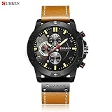 Easy Go Shopping True Three-Leather Leather Business Watch - Außenhandel - Wasserdichte Herrengürteluhr (Color : 5)