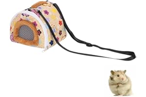 HAZMA Borsa A Tracolla Per Porcellini D'India, Zaino Per Criceto,Trasportino Coniglio, Trasportino Coniglio Nano,Pieghevole, Antiscivolo E Antivento, Adatta A Topi E Cincillà (18 * 18 Cm, Giallo)