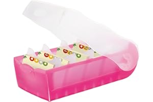 Han Croco 997-663 - Caja para archivar fichas (capacidad para 900 fichas DIN A7, polipropileno, 121 x 85 x 246 mm, color rosa transparente