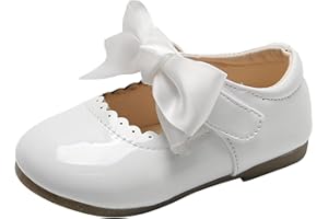 WUITOPUE Clearance UK Toddler Shoes Baby Girls Cute Fashion Bow Hollow Out Non-Slip Small Leather Princess Shoes