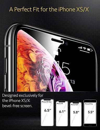 ESR Protector Pantalla iPhone XS X  2 Piezas   Kit de Instalaci  n   Garant  a de por Vida  Cristal Templado 9H Dureza  3D Touch Compatible   Anti-Huella para Apple iPhone X iPhone XS DE 5 8 